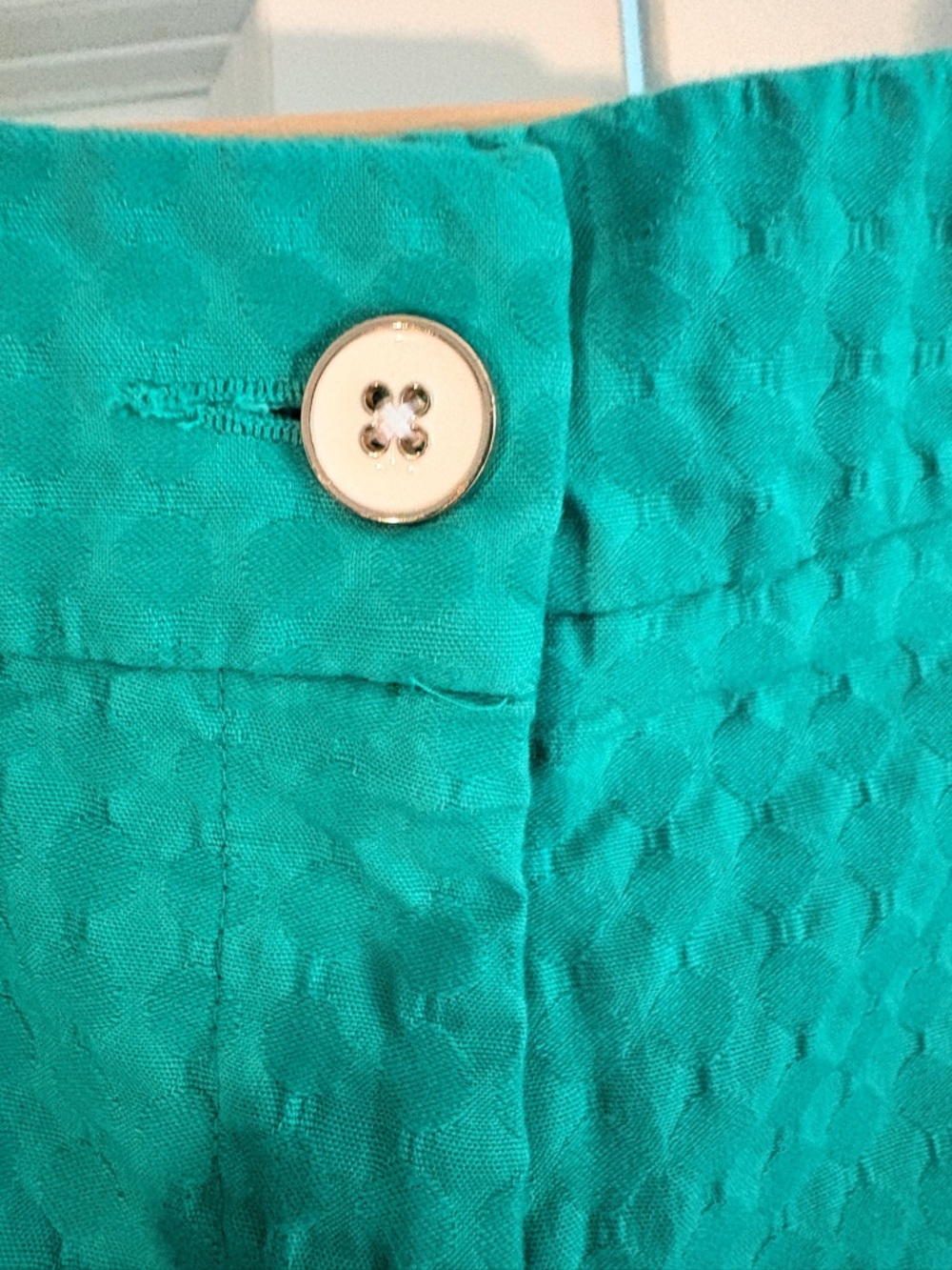 Green Scalloped Hem Shorts, Size 10P - Picture 4 of 12